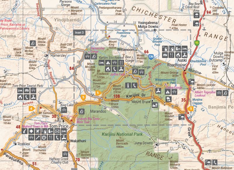Pilbara & Coral Coast Map
