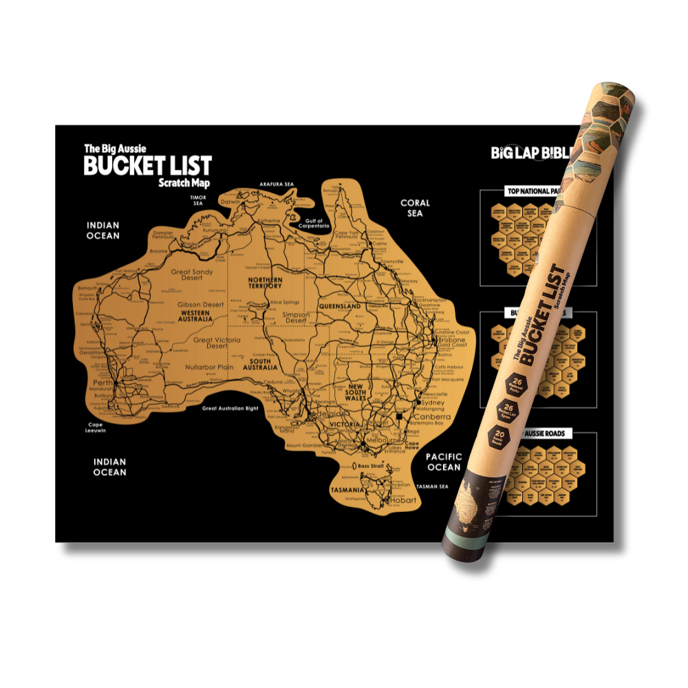 The Big Aussie Bucket List Scratch Map