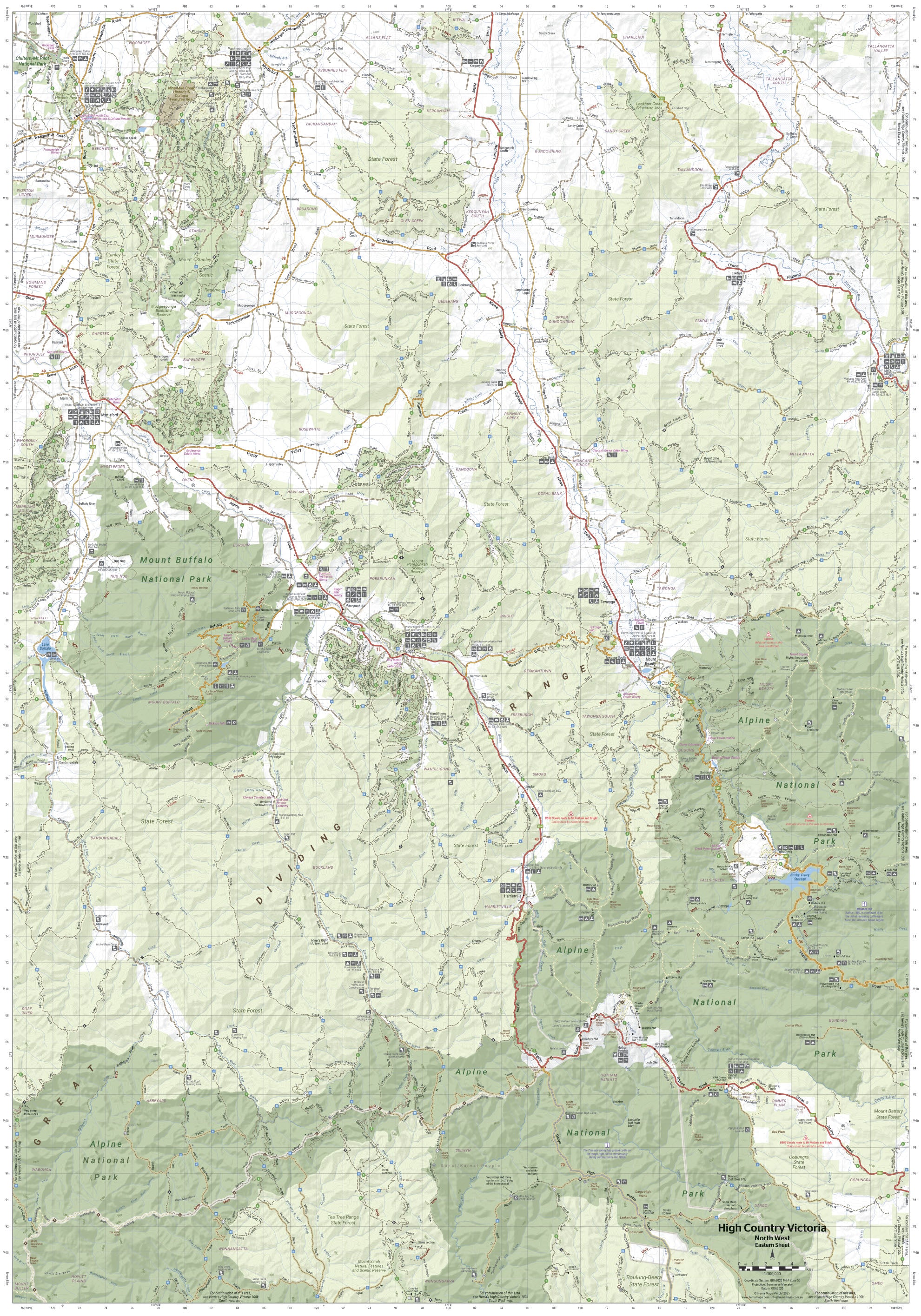 The Victorian High Country - North Western Map