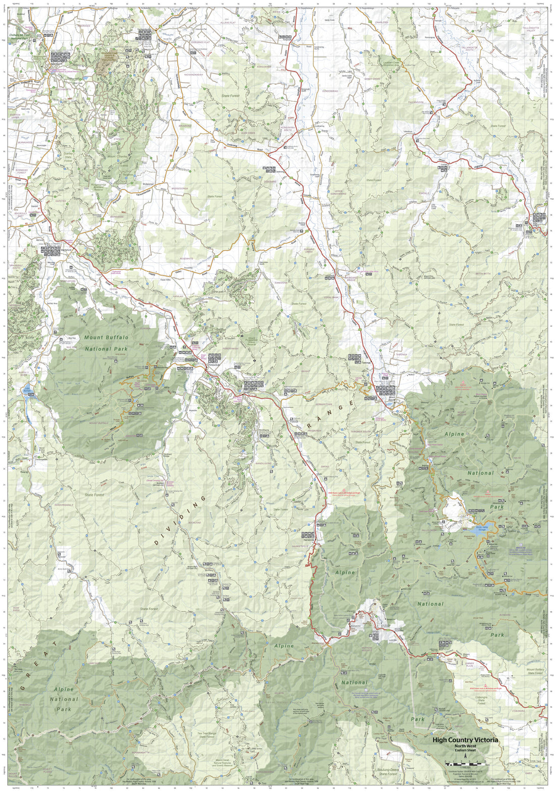 The Victorian High Country - North Western Map