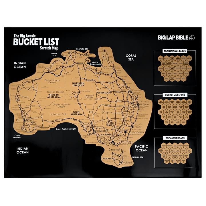 The Big Aussie Bucket List Scratch Map