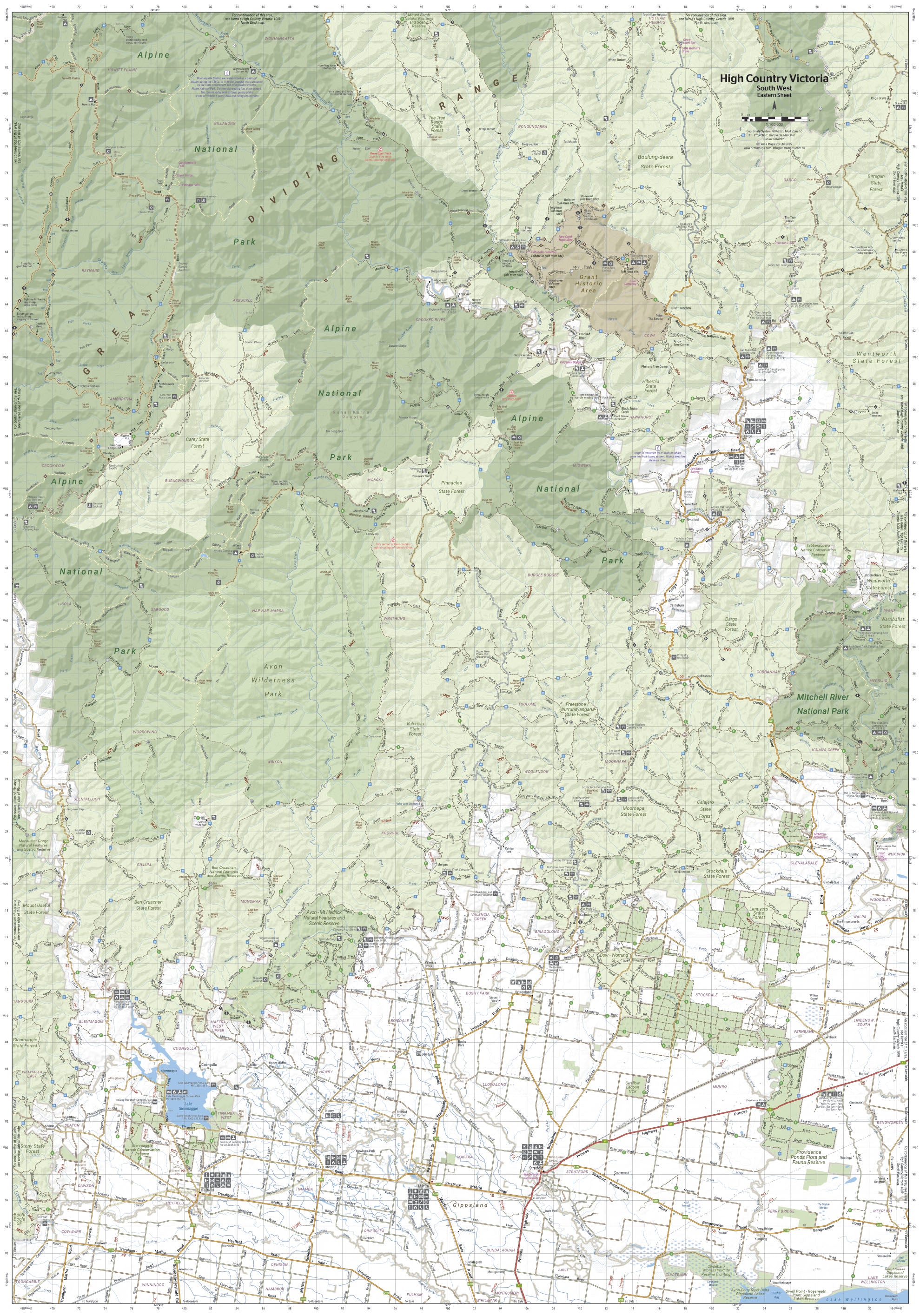 The Victorian High Country - South Western Map