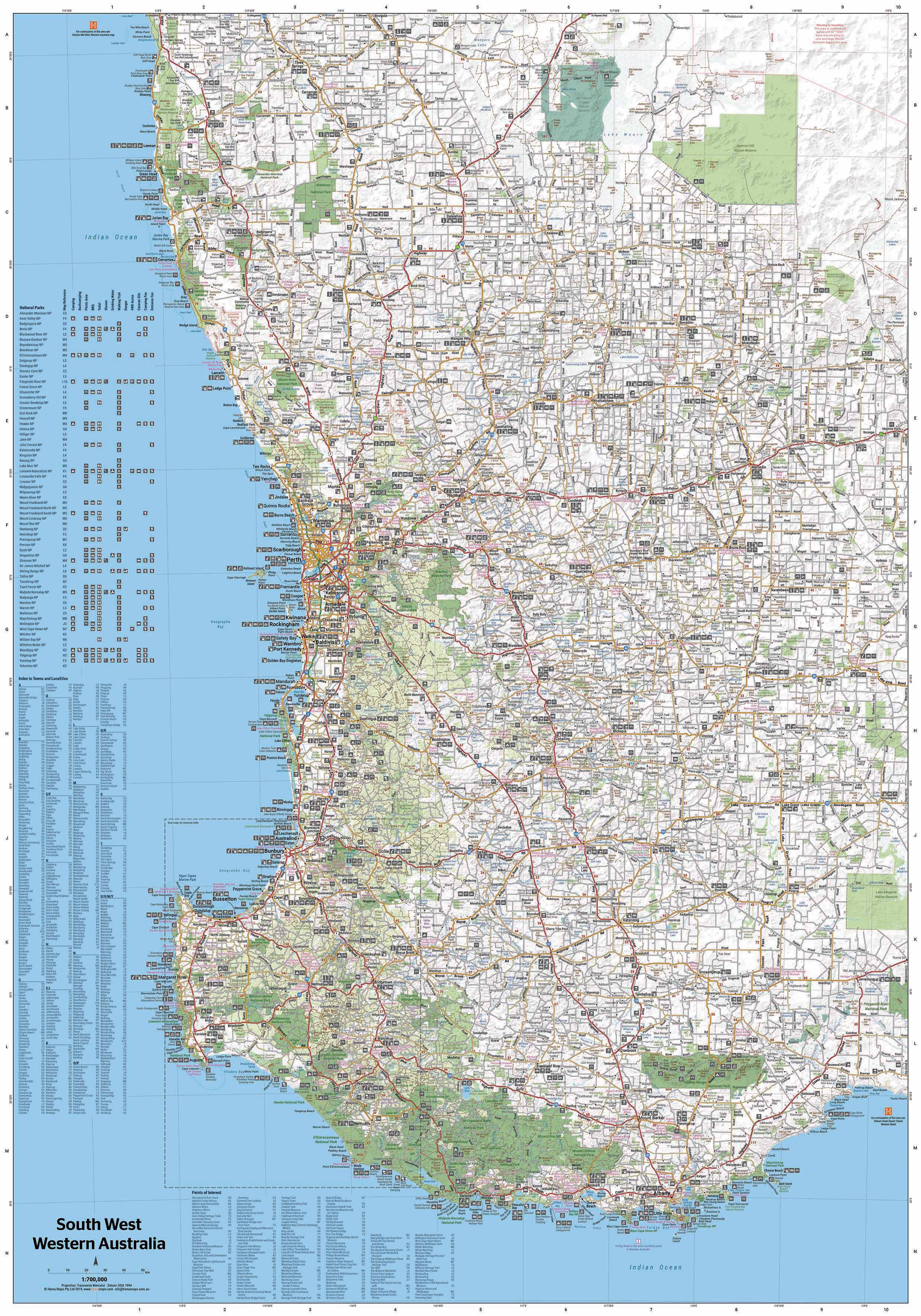 South West Western Australia Map