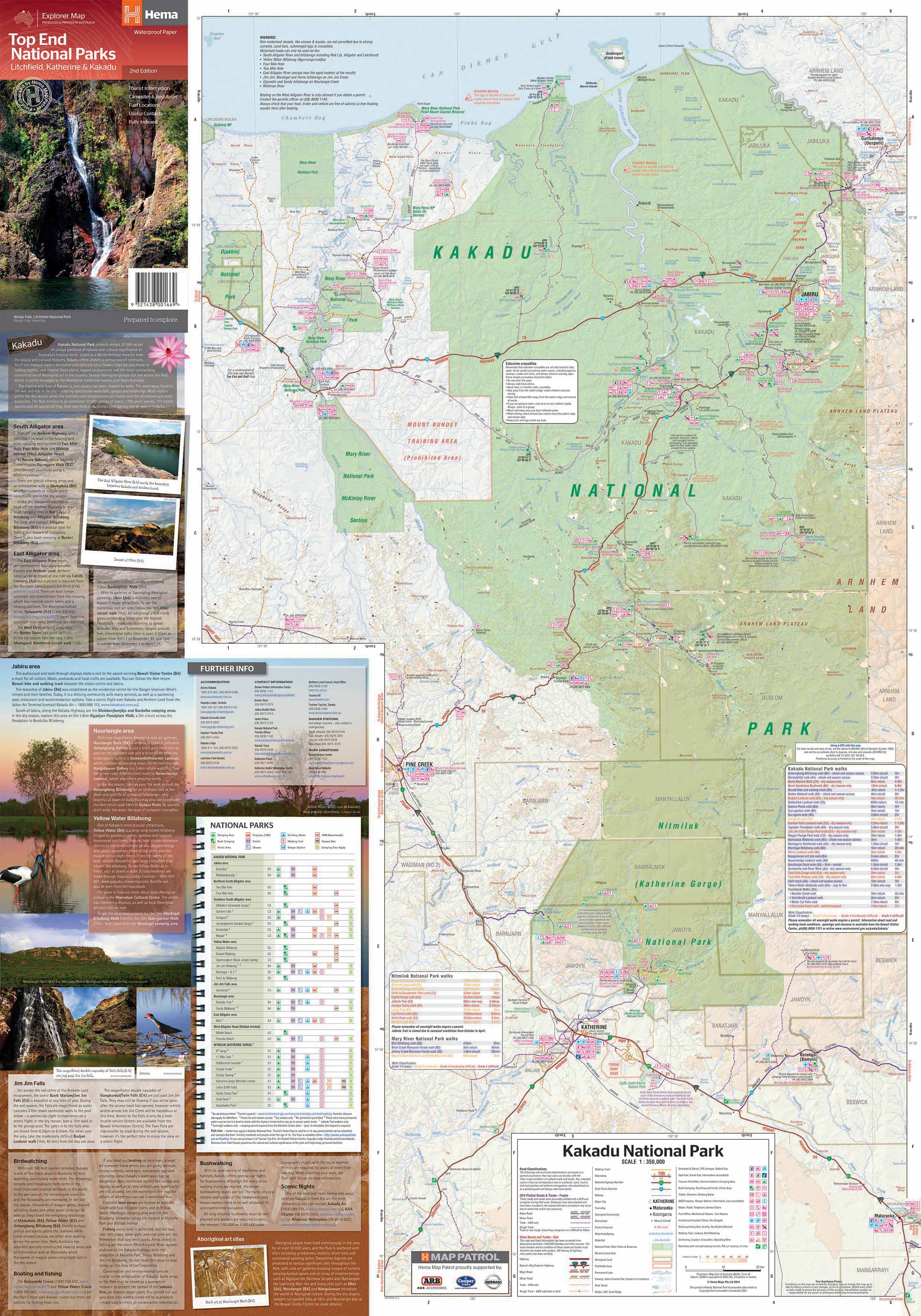 Top End National Parks Map: Litchfield, Katherine & Kakadu