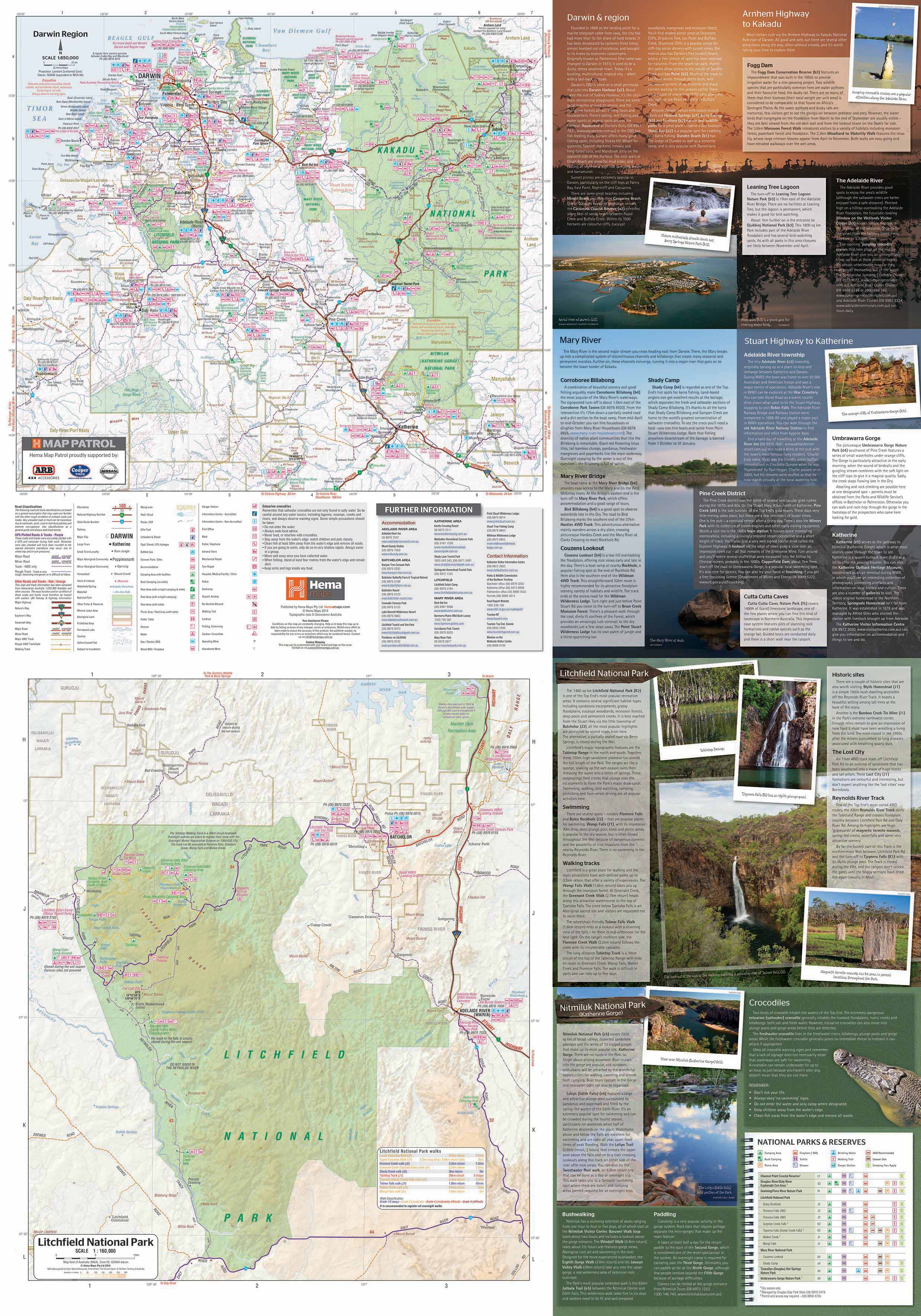 Top End National Parks Map: Litchfield, Katherine & Kakadu