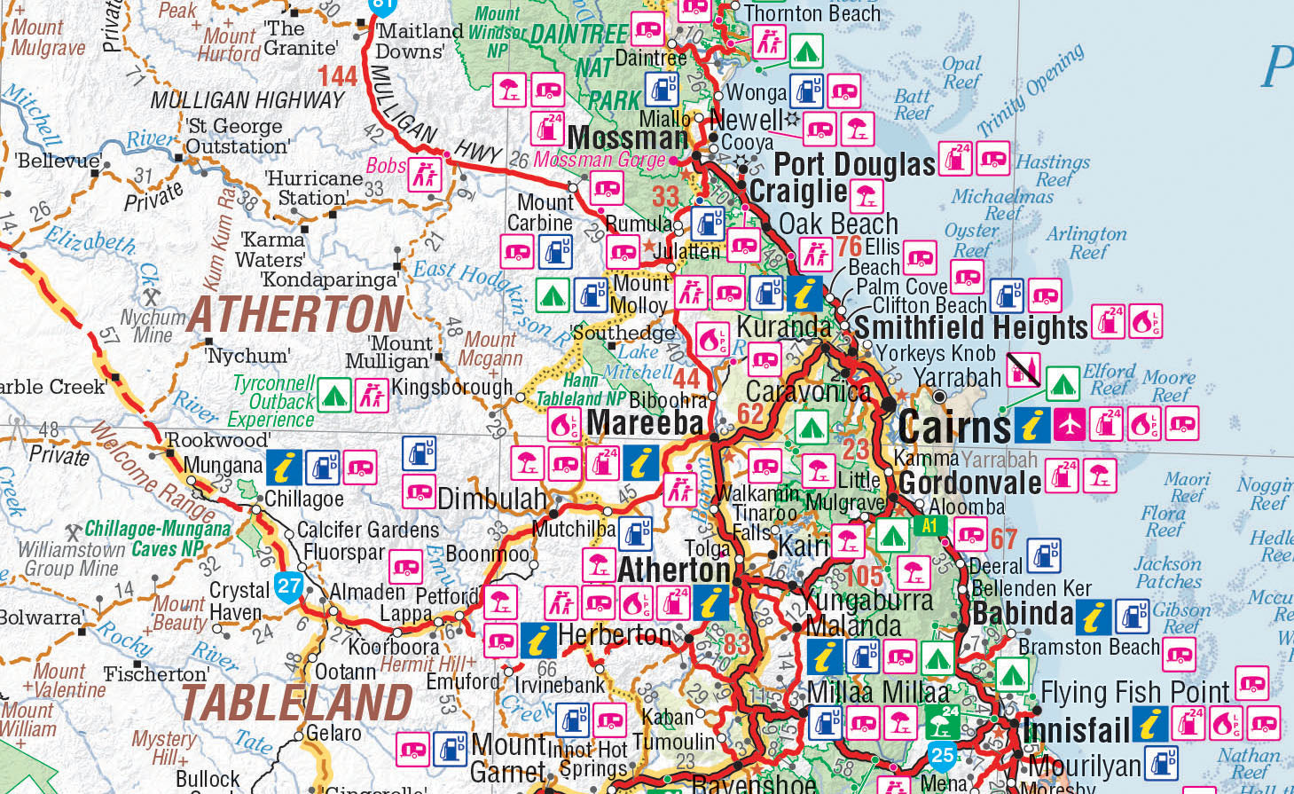 Savannah Way - Cairns to Broome Map