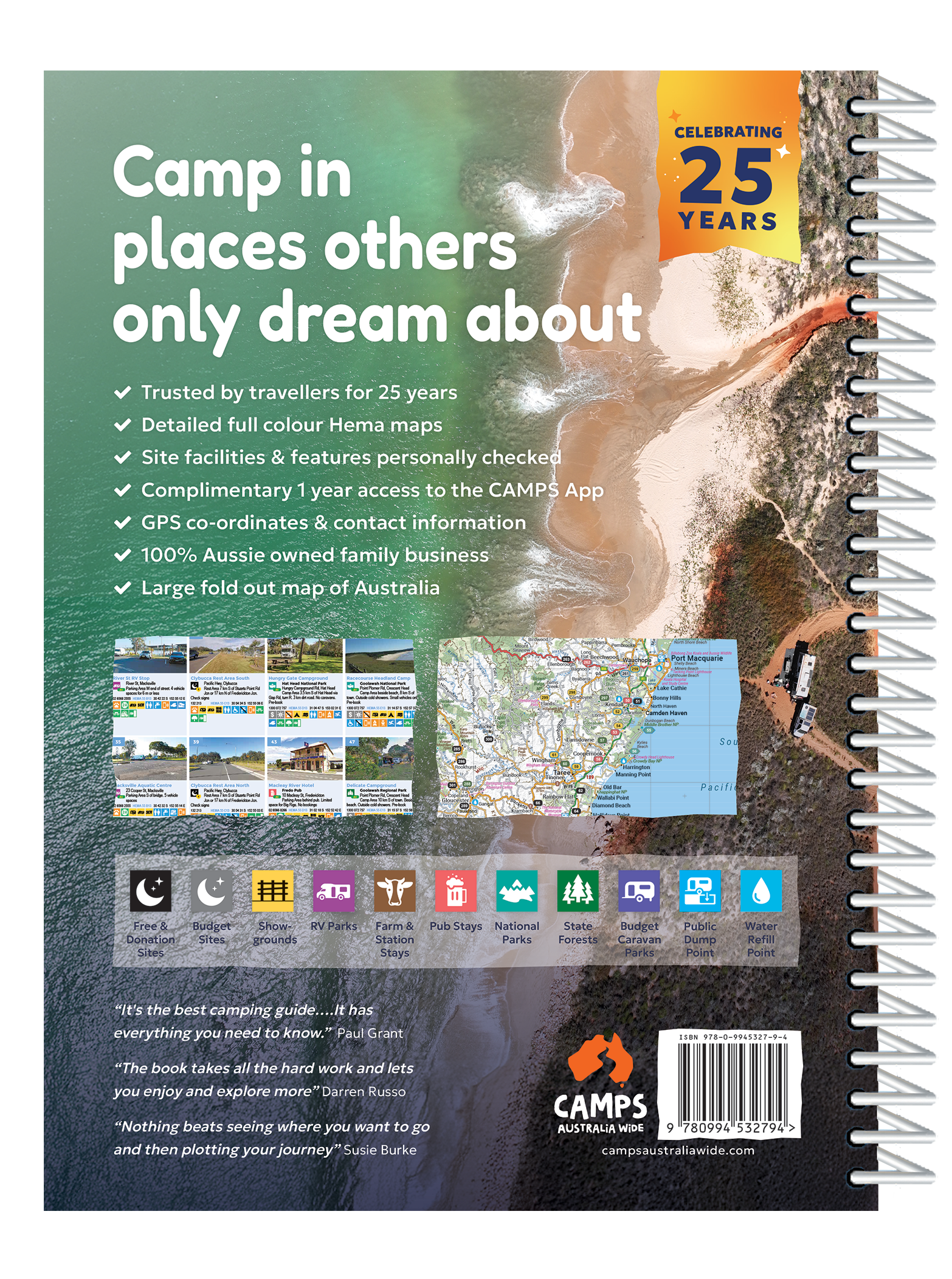 Camps 13 Easy to Read, Campsite photos and larger maps (B4)